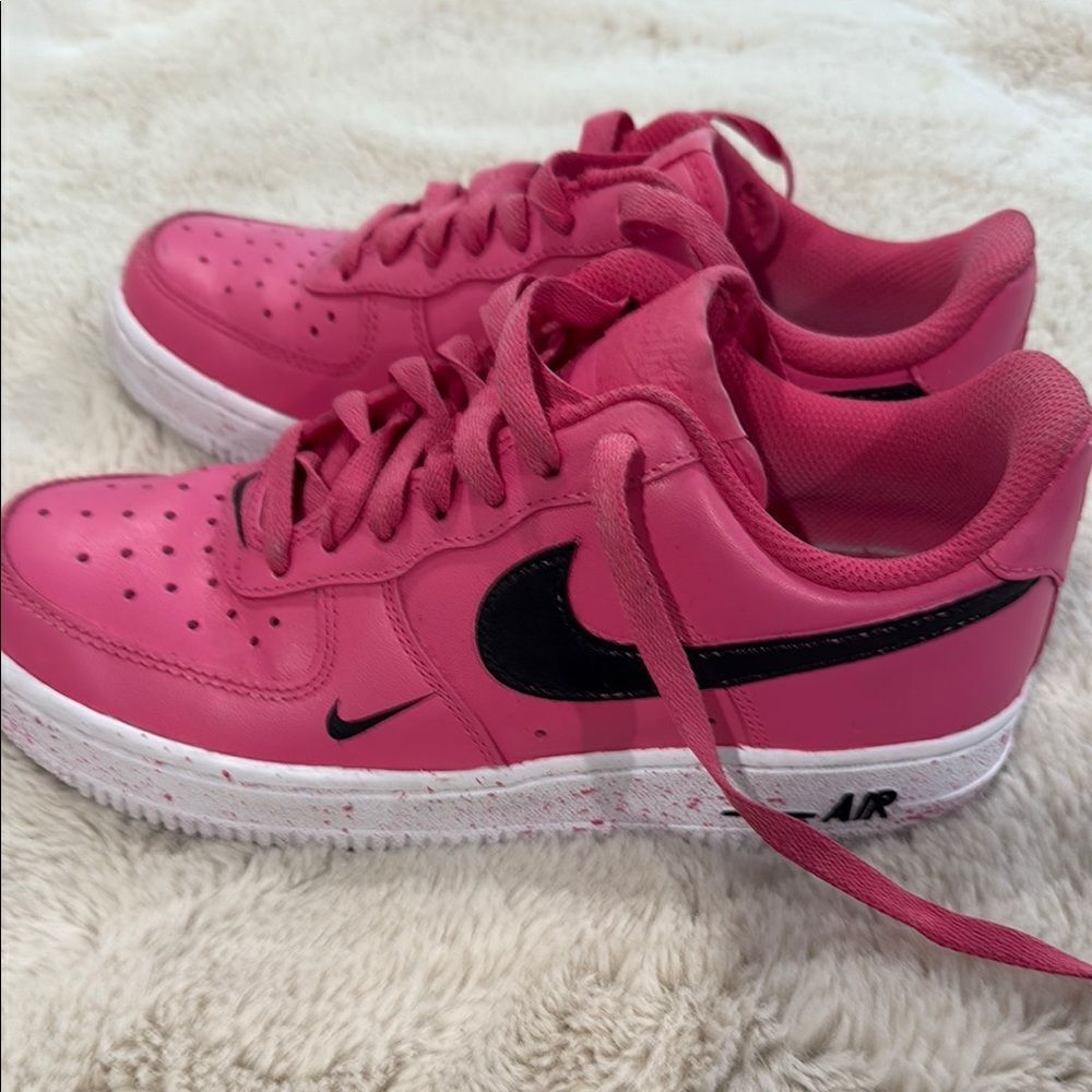 Nike Air Force 1 Pink with Black Swoosh